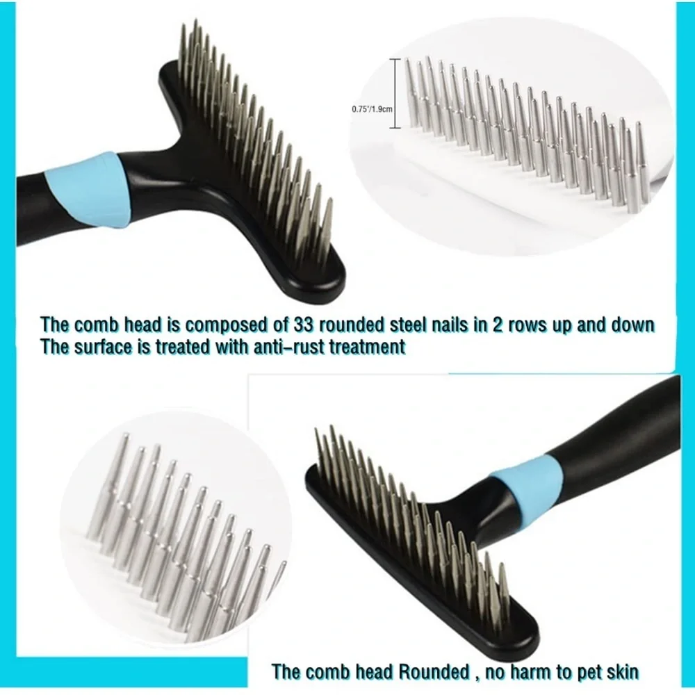 Black‎ and Blue Pet Undercoat Rake new blue.
